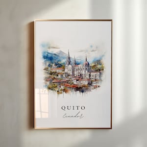 Arte de parede de Quito, Equador - Equador, pôster de Quito, presente de casamento em Quito, presente de aniversário, texto personalizado, presente personalizado