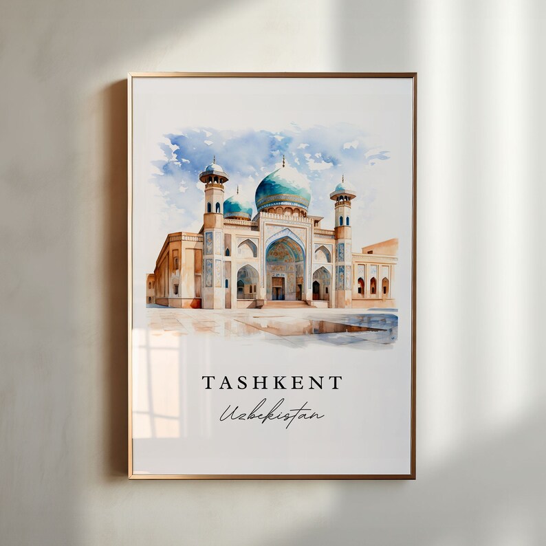 Tashkent Uzbekistan wall art - Uzbekistan, Tashkent print, Tashkent Wedding gift, Birthday present, Custom Text, Perfect Gift image 1