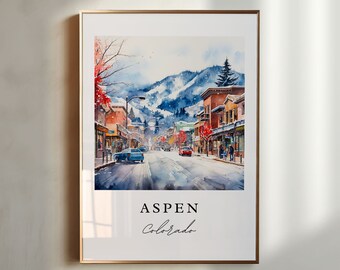 Aspen Colorado wall art - Colorado, Aspen CO poster print, Aspen CO Wedding gift, Birthday present, Custom Text, Perfect Gift