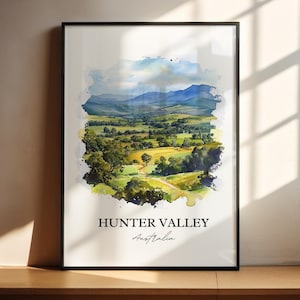 Hunter Valley Art, Nova Gales do Sul, Arte da Austrália, Hunter Valley Austrália Presente, Impressão de Viagem, Pôster de Viagem, Presente de Boas-vindas