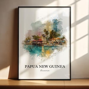 Papua New Guinea Wall Art, New Guinea Print, Pacific Islands Artwork, Papua New Guinea Gift, Travel Print, Travel Poster, Housewarming Gift