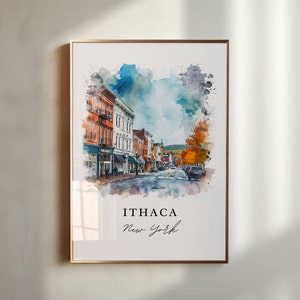 Ithaca NY wall art - New York, Ithaca print, Ithaca Wedding gift, Ithaca NY Birthday present, Custom Text, Perfect Gift