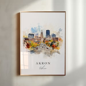 Akron Ohio wall art - Ohio, Akron print, Akron Ohio gift, Akron Birthday present, Custom Text, Akron, OH Personalized Gift