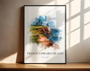 Prince Edward Island Wall Art, PEI Print, Canada Watercolor, Prince Edward Island Gift, PEI Travel Print, Travel Poster, Housewarming Gift
