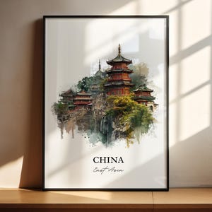 China Wall Art, China Print, China Watercolor Art, China Country Gift, Travel Print, Travel Poster, Housewarming Gift
