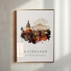Kathmandu Nepal wall art - Nepal, Kathmandu poster, Kathmandu Wedding gift, Birthday present, Custom Text, Personalized Gift