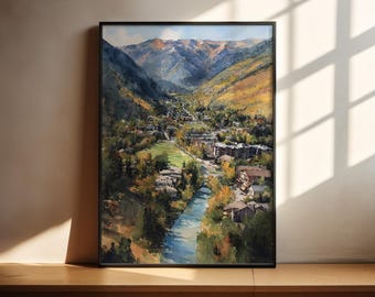Aspen Colorado Watercolor Art Aspen CO Travel Print Aspen Ski Artwork Aspen Colorado Decor Colorado Wall Art