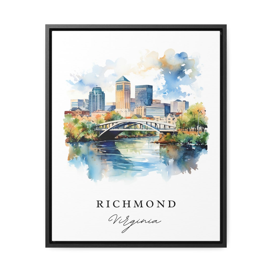 Richmond Virginia Art Print – Watercolor Cityscape Travel Poster - Etsy