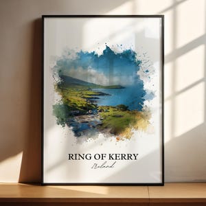 Ring of Kerry Wall Art, Ireland Print, Ireland Watercolor Art, Ireland Gift, Ring of Kerry Travel Print, Travel Poster, Housewarming Gift