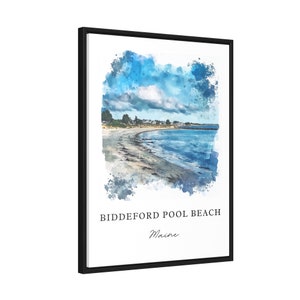 Biddeford Pool Beach Art, Biddeford Beach ME print, Saco Bay aquarel, Kennebunkport cadeau, reisposter, housewarmingcadeau afbeelding 6