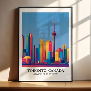 Toronto Canada Art, Toronto Retro Travel Art, Toronto Home Decor, Toronto Gift, Toronto Canada Travel Art, Travel Prints, Housewarming Gift