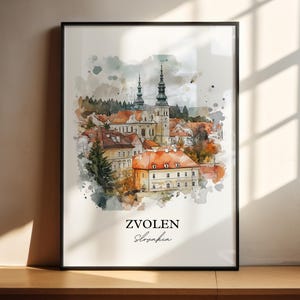 Zvolen Wall Art, Zvolen Slovakia Print, Slovakia Watercolor Art, Slovakia Gift, Travel Print, Travel Poster, Housewarming Gift