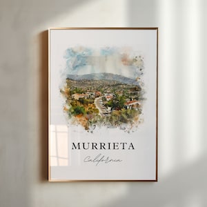 Murrieta California Art, Netherlands Print, Murrieta Watercolor Art, Riverside County Gift, Travel Poster, Housewarming Gift