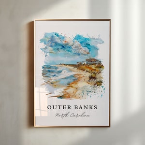 Outer Banks PNG Kunst, Outer Banks Druck, North Carolina Wandkunst, Outer Banks Geschenk, Reiseplakat, Einweihungsgeschenk Bild 1