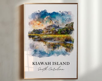 Kiawah Island Watercolor Print, South Carolina Travel Art