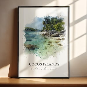 Cocos Islands Wall Art, Eastern Indian Ocean, Cocos Islands Artwork, Cocos Islands Gift, Travel Print, Travel Poster, Housewarming Gift