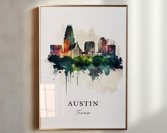 Austin Texas Skyline Art Print – Modern Cityscape Poster