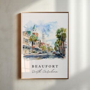 Beaufort SC wall art - South Carolina, Beaufort poster print, Wedding gift, Birthday present, Custom Text, Perfect Gift