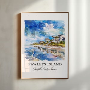 Pawleys Island SC Art, Pawleys Island-print, Pawleys Island-aquarel, Pawleys Island-cadeau, reisposter, housewarmingcadeau