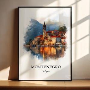 Montenegro Wall Art, Montenegro Print, Montenegro Watercolor Art, Montenegro Europe Gift, Travel Print, Travel Poster, Housewarming Gift