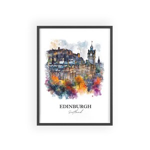 Edinburgh Wandbild, Edinburgh Druck, Schottland Aquarell Kunst, Edinburgh Schottland Geschenk, Reisedruck, Reiseplakat, Housewarming Geschenk Bild 7