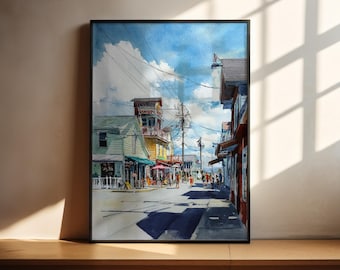 Wildwood NJ Watercolor Art Wildwood NJ Travel Print Wildwood Artwork Jersey Shore Decor South Jersey Wall Art
