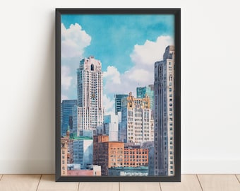 Detroit Michigan Watercolor Art Detroit Travel Print Detroit Skyline Artwork Detroit Decor Detroit MI Wall Art