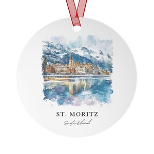 Enfeite de São Moritz: lembrança única de São Moritz, decoração de Natal na Suíça e presente autêntico do Vale de Engadin