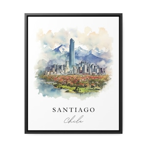 Santiago Chile wall art - Chile, Santiago poster, Santiago Chile Wedding gift, Birthday present, Custom Text, Personalized Gift