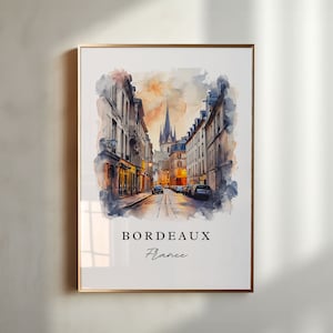 Bordeaux FR wall art - France, Bordeaux print, Bordeaux France Wedding gift, Birthday present, Custom Text, Perfect Gift