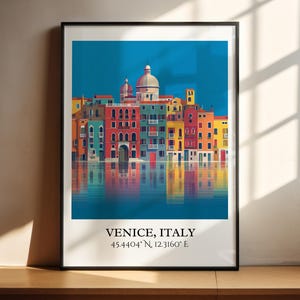 Venice Italy Art, Venice Retro Travel Art, Venice Home Decor, Venice Gift, Venice Italy Travel Art, Travel Prints, Housewarming Gift