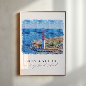 Barnegat Light LBI Art, Barnegat Light Print, Long Beach Island Wall Art, LBI Gift, Travel Poster, Housewarming Gift