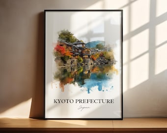 Kyoto Wall Art, Kyoto Prefecture Print, Kyoto Watercolor Art, Kyoto Japan Gift, Japan Travel Print, Travel Poster, Housewarming Gift