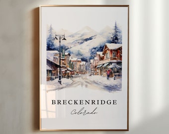 Arte mural de Breckenridge, Colorado, impresión de póster de Breckenridge, regalo de boda de Breckenridge, regalo de cumpleaños, texto personalizado, regalo perfecto