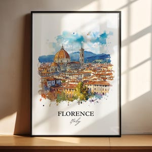Florence Italy Wall Art, Florence Italia Print, Italy Watercolor Art, Florence Italy Gift, Travel Print, Travel Poster, Housewarming Gift