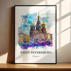 Saint Petersburg Wall Art, St Petersburg Print, Russia Watercolor Art, Saint Petersburg Gift, Travel Print, Travel Poster, Housewarming Gift