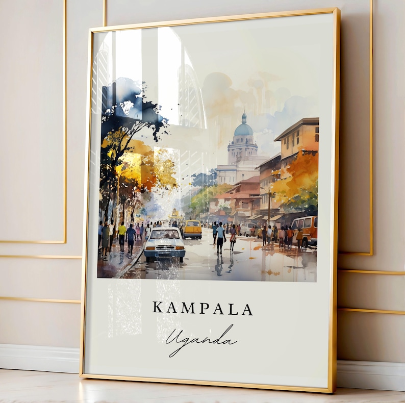 Kampala Uganda Art Print – Cityscape Travel Poster image 1
