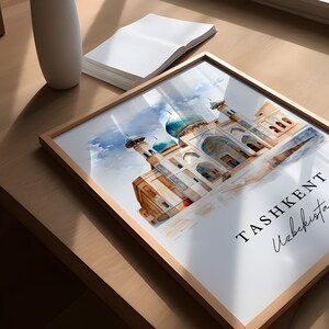 Tashkent Uzbekistan wall art - Uzbekistan, Tashkent print, Tashkent Wedding gift, Birthday present, Custom Text, Perfect Gift image 3