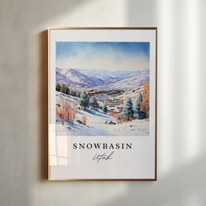 Arte mural de Snowbasin UT - Utah, impresión de póster de Snowbasin, regalo de boda de Snowbasin, regalo de cumpleaños, texto personalizado, regalo perfecto