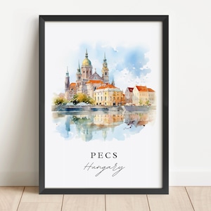 Pecs Hungary wall art - Hungary, Pecs poster, Pecs Wedding gift, Hungarian Birthday present, Custom Text, Personalized Gift
