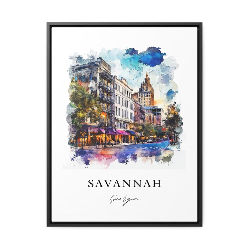 Savannah Georgia Wall Art, Savannah Print, Savannah GA Watercolor Art, Savannah Georgia Gift, Travel Poster, Housewarming Gift image 6