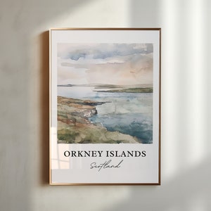 Orkney Islands Wandkunst, Orkney Islands Druck, Orkney Schottland Aquarell, Skara Brae Geschenk, Reiseposter, Einweihungsgeschenk
