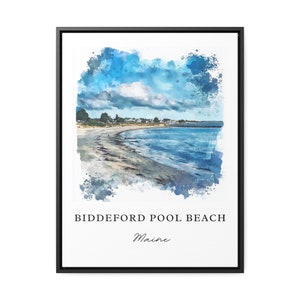 Biddeford Pool Beach Art, Biddeford Beach ME print, Saco Bay aquarel, Kennebunkport cadeau, reisposter, housewarmingcadeau afbeelding 5