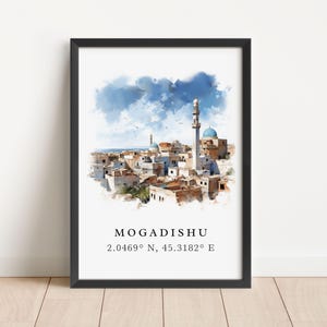 Mogadishu Somalia wall art - Somalia, Mogadishu poster, Mogadishu Wedding gift, Birthday present, Custom Text, Personalized Gift