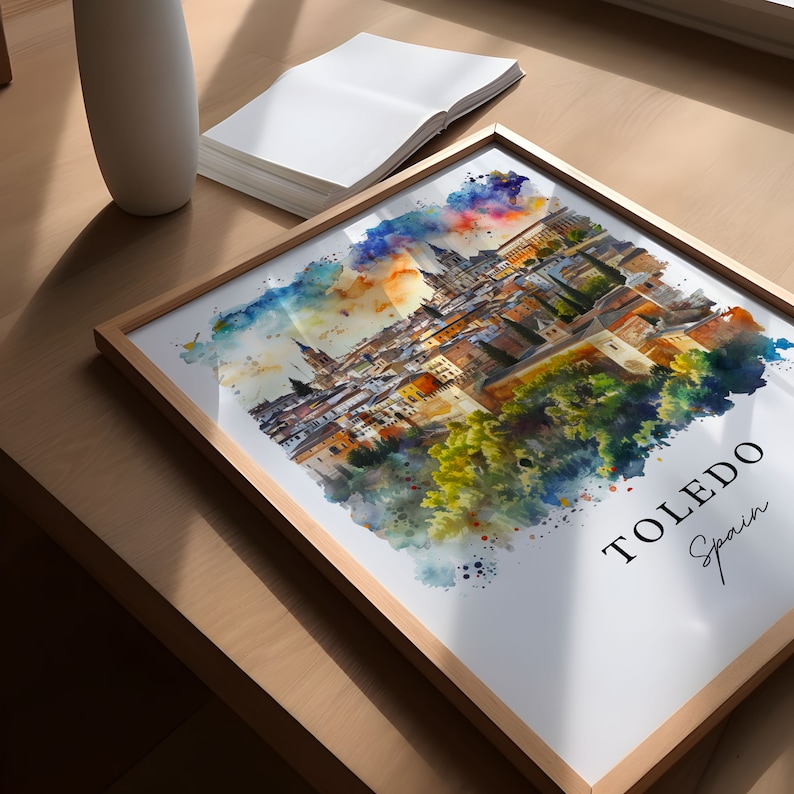 Lámina artística de Toledo, España, póster de viaje, regalo de inauguración de casa imagen 3