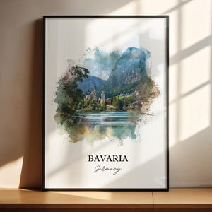 Bavaria Wall Art, Bavaria Print, Bavaria Germany Watercolor Art, Germany Gift, Germany Travel Print, Travel Poster, Housewarming Gift