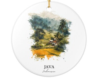 Java Indonesia Ornament: Unique Java Souvenir, Java Indonesia Xmas Decor, and Authentic Indonesia Gift