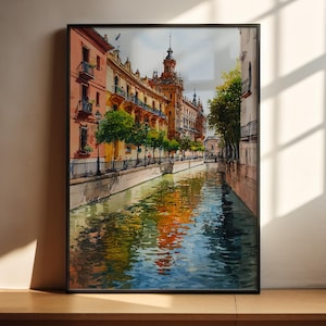 Seville Spain Watercolor Art Seville Travel Print Seville Spain Artwork Seville City Decor Spain Wall Art