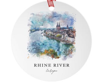 Rhine River Ornament: Unique Rhine River Souvenir, Rhine River Xmas Decor, and Authentic Rhine River Gift