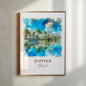 Jupiter FL Art Print, Jupiter Print, Florida Wall Art, Jupiter FL Gift, Travel Print, Travel Poster, Travel Gift, Housewarming Gift